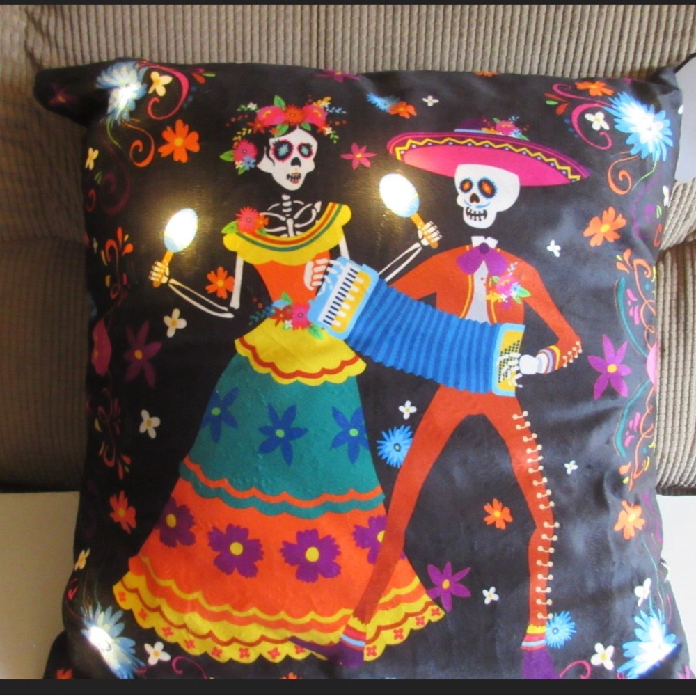 Dia De Los Muertos LED Pillows Listing is for One Pillow Only